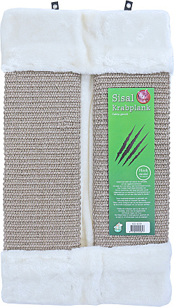 Sisal Krabplank met Pluche en Catnip Hoekmodel Assorti