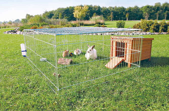 TRIXIE Natura ren met gegalvaniseerd dak